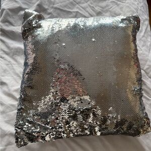 Silver Sequin Throw Pillow
